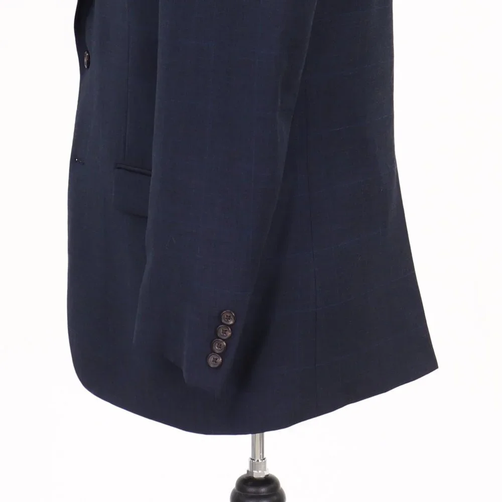 Ralph Lauren 42L Navy Check 2-Button Sport Coat Blazer Jacket P511
